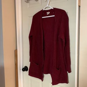 LL BEAN maroon cardigan - M